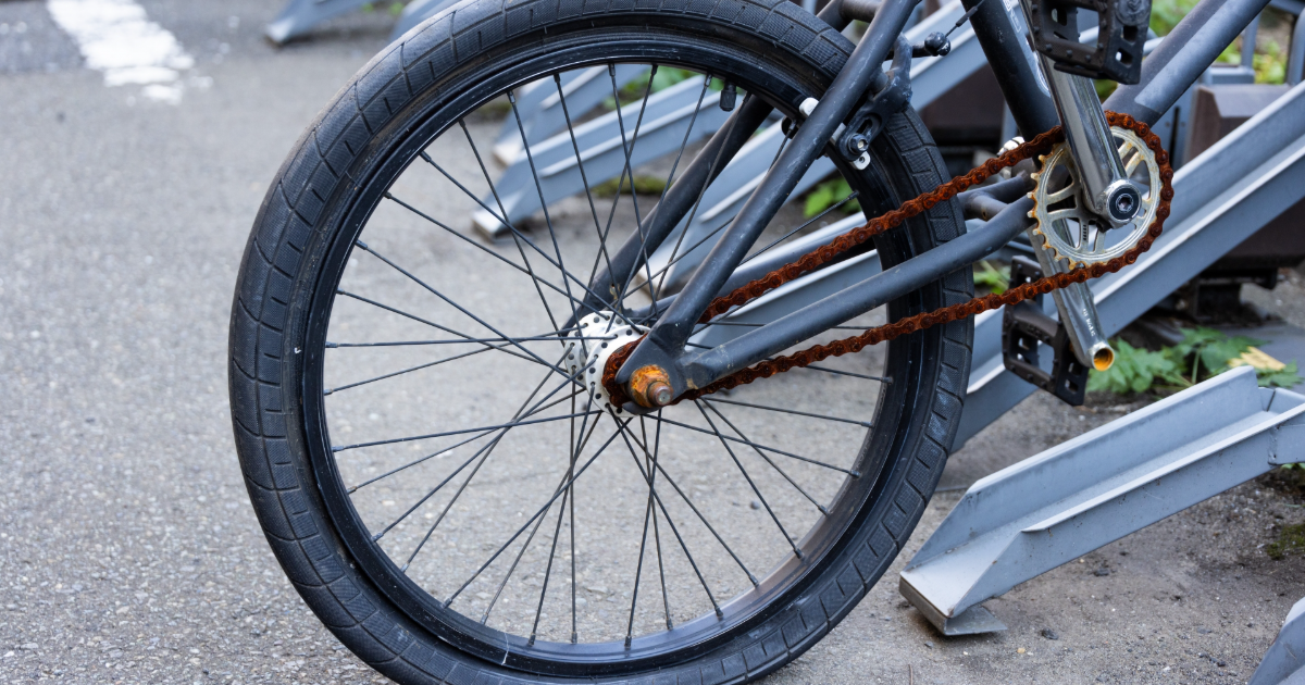 チェーンが錆びた自転車
